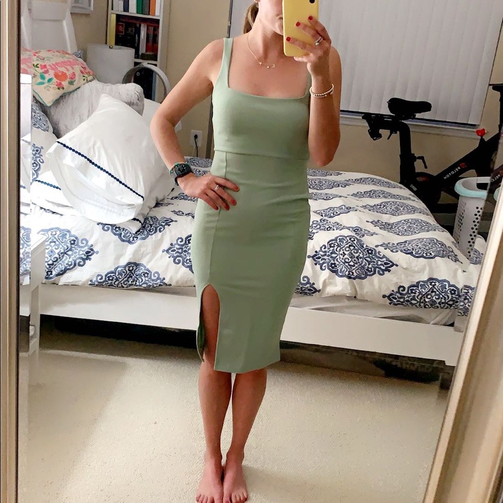 Nasty gal, small green midi dress , never worn!